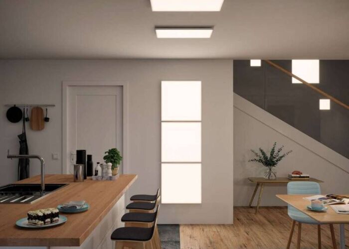 Minimalistický výkonný stropní LED panel Velora Bodová světla Kuchyně