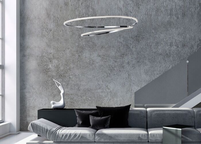 Originální závěsné LED svítidlo Viareggio v elegantním chromovém designu LED lustry Obývák